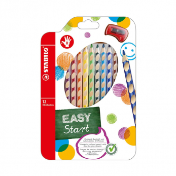 Набор цветных карандашей с точилкой для правшей Stabilo EasyColor, 12 шт.