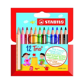 Набор укороченных цветных карандашей Stabilo Trio, 12 шт.