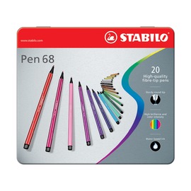 Набор фломастеров Stabilo Pen 68, 20 цветов, металлический футляр